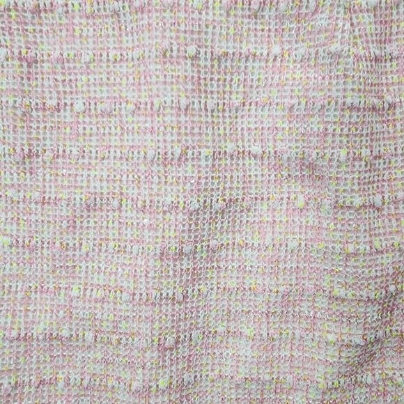 Walter Baker Priscilla Pencil Skirt Pink White Catalina Tweed Gold Chain Size 6 - Picture 3 of 13
